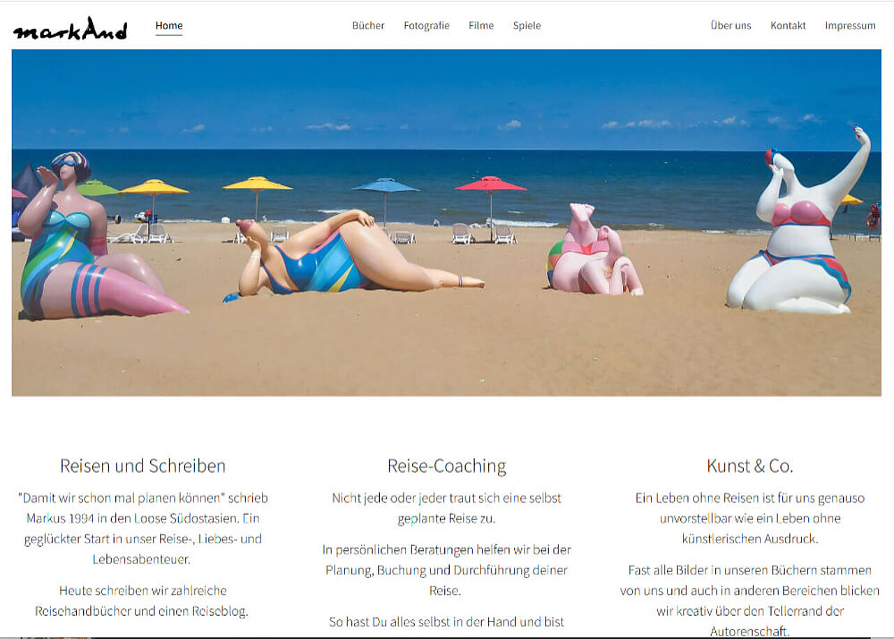 Screenshot der Webseite: www.markand.de Resien ist (k)eine Kunst