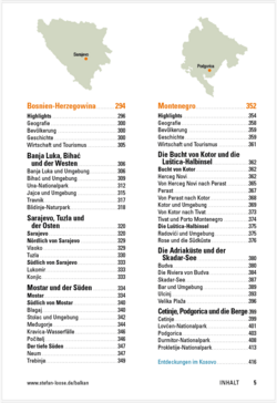 inhaltsangabe beispiel Beispielseite des Inhaltsverzeichnisses im Stefan Loose Travelhandbuch Balkan - Die Adriaroute als Blick ins Buch