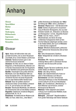 Beispielseite für Anhang im Stefan Loose Travelhandbuch Balkan - Die Adriaroute als Blick ins Buch