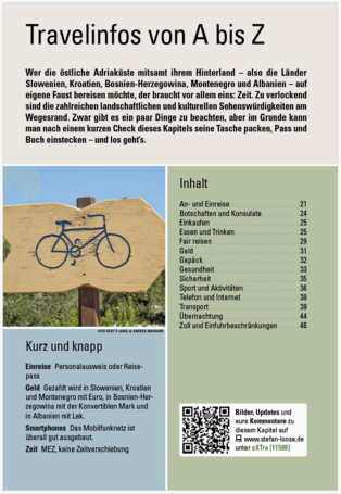 travelinfos abisz Introseite Alles von A-Z im Stefan Loose Travelhandbuch Balkan - Die Adriaroute als Blick ins Buch