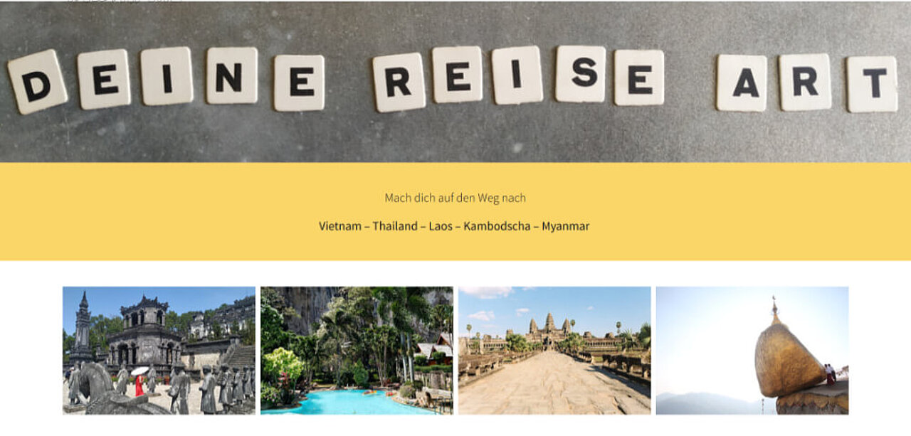 Screenshot der Webseite Deine-Resie.art dem Coachingportal der Markands