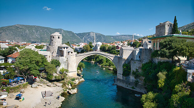 Die Brücke von Mostar, Symbol des Balkans, Bosnien-Herzegowina